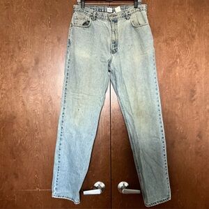 Vintage Calvin Klein Jeans Mens 34 x 32 Relaxed Light Wash Stained UNION MADE
